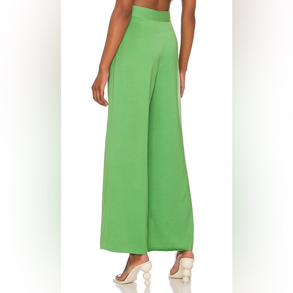 NWT Cult Gaia Cerys Pants Green Gold Ring Jeannie Flare Wide Leg Dress Trousers - Picture 4 of 8